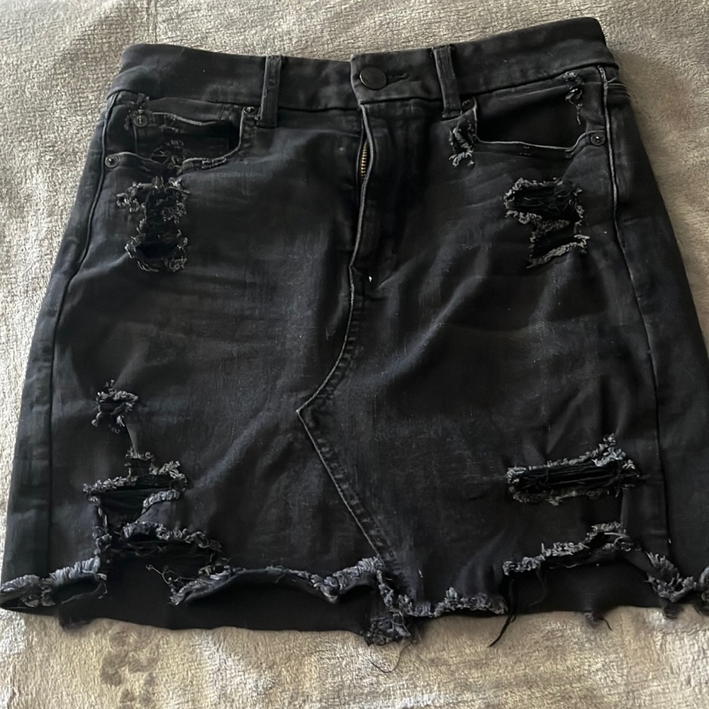 Black jean skirt